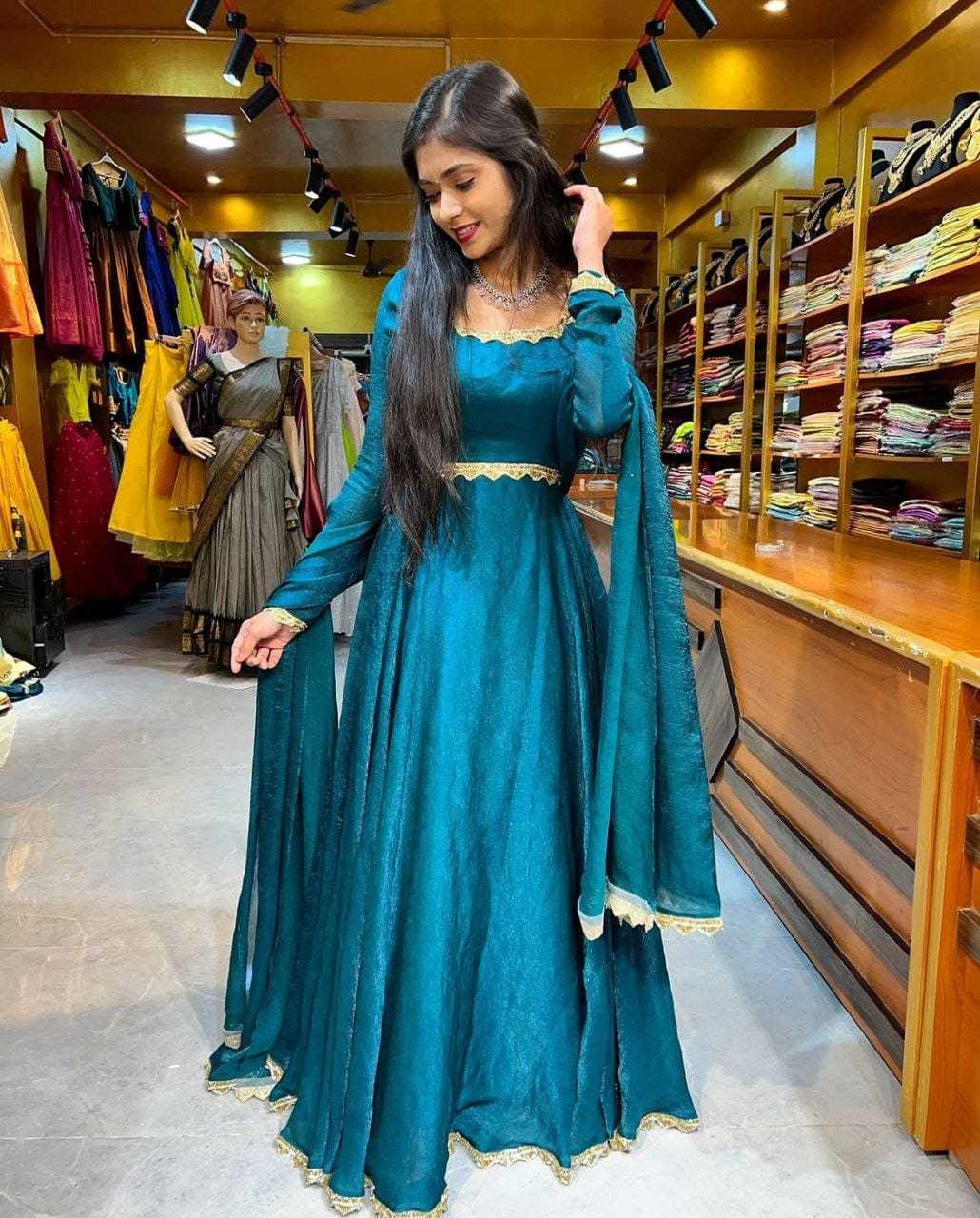 Ynf Soft Silk RIN157 3126 Gowns Rakhi Collections Festive Collections Wholesale Fancy Gowns Party Gowns Silk Gowns Manufacturer