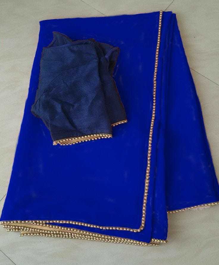 Ynf Georgette RIN157 PC SAREE-230 Sarees Wedding Collections Festive Collections Wholesale Georgette Sarees Plain Sarees Sarees With Blouse Manufacturer