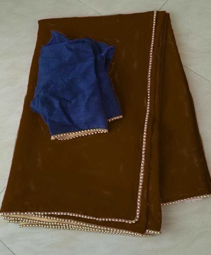 Ynf Georgette RIN157 PC SAREE-230 Sarees Wedding Collections Festive Collections Wholesale Georgette Sarees Plain Sarees Sarees With Blouse Manufacturer