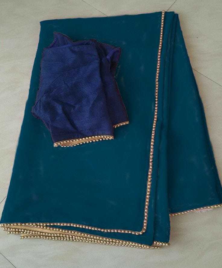 Ynf Georgette RIN157 PC SAREE-230 Sarees Wedding Collections Festive Collections Wholesale Georgette Sarees Plain Sarees Sarees With Blouse Manufacturer