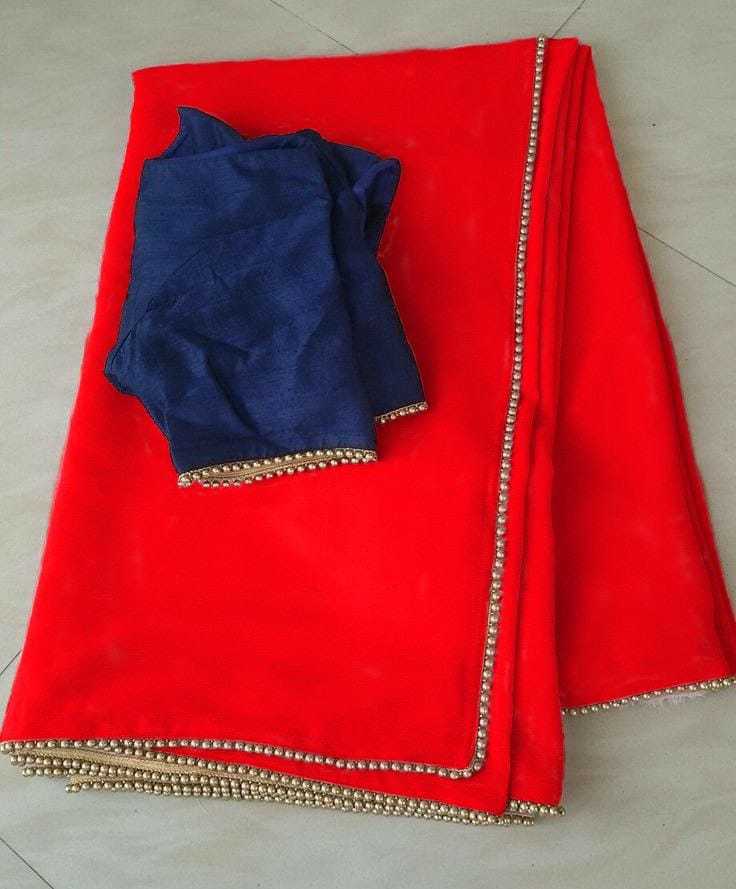 Ynf Georgette RIN157 PC SAREE-230 Sarees Wedding Collections Festive Collections Wholesale Georgette Sarees Plain Sarees Sarees With Blouse Manufacturer