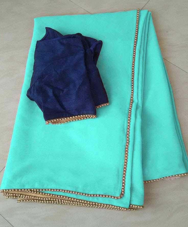 Ynf Georgette RIN157 PC SAREE-230 Sarees Wedding Collections Festive Collections Wholesale Georgette Sarees Plain Sarees Sarees With Blouse Manufacturer