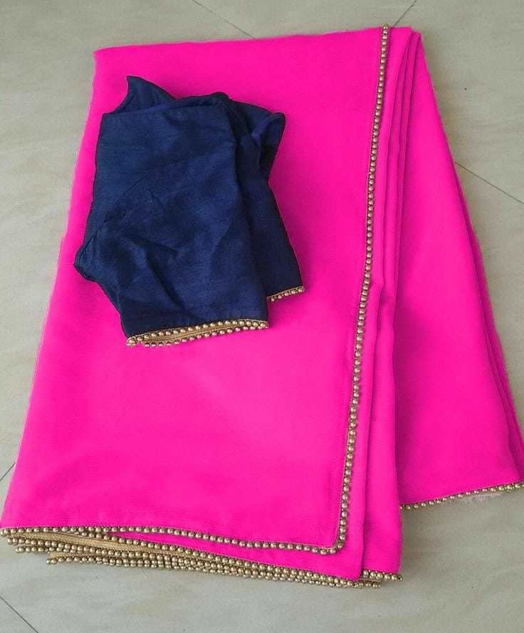 Ynf Georgette RIN157 PC SAREE-230 Sarees Wedding Collections Festive Collections Wholesale Georgette Sarees Plain Sarees Sarees With Blouse Manufacturer