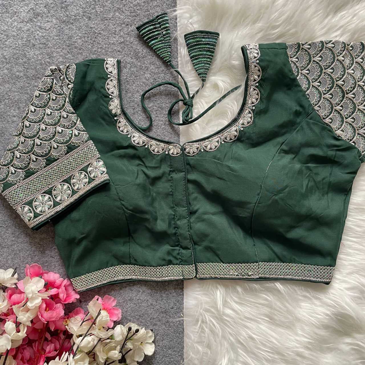 Ynf Heavy Roman Silk KESH426 1090 Readymade Blouses Wedding Collections Festive Collections Wholesale Sequence Embroidery Blouse Party Wear Blouse Silk Blouse Manufacturer