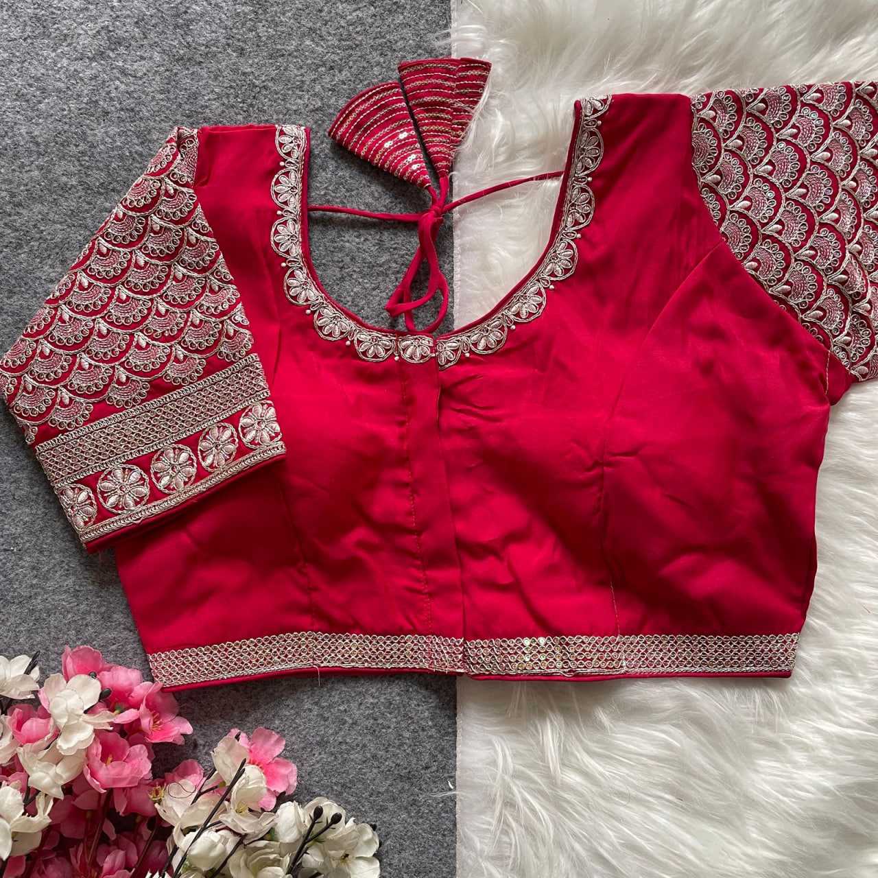 Ynf Heavy Roman Silk KESH426 1090 Readymade Blouses Wedding Collections Festive Collections Wholesale Sequence Embroidery Blouse Party Wear Blouse Silk Blouse Manufacturer