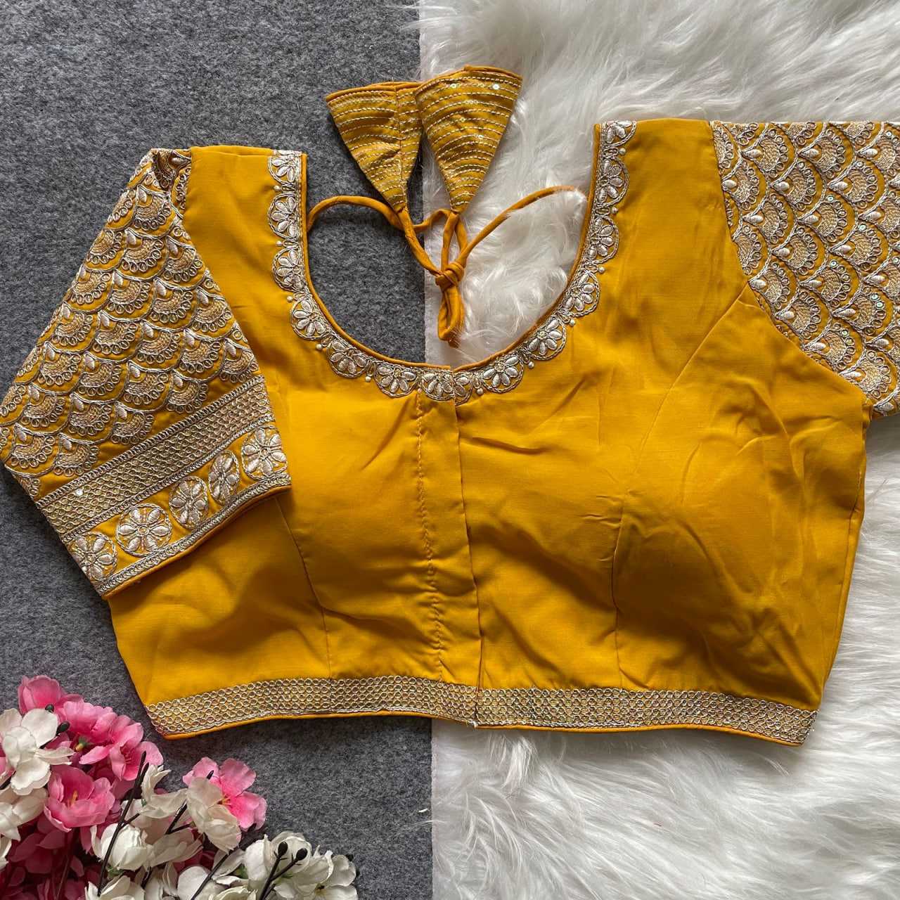 Ynf Heavy Roman Silk KESH426 1090 Readymade Blouses Wedding Collections Festive Collections Wholesale Sequence Embroidery Blouse Party Wear Blouse Silk Blouse Manufacturer