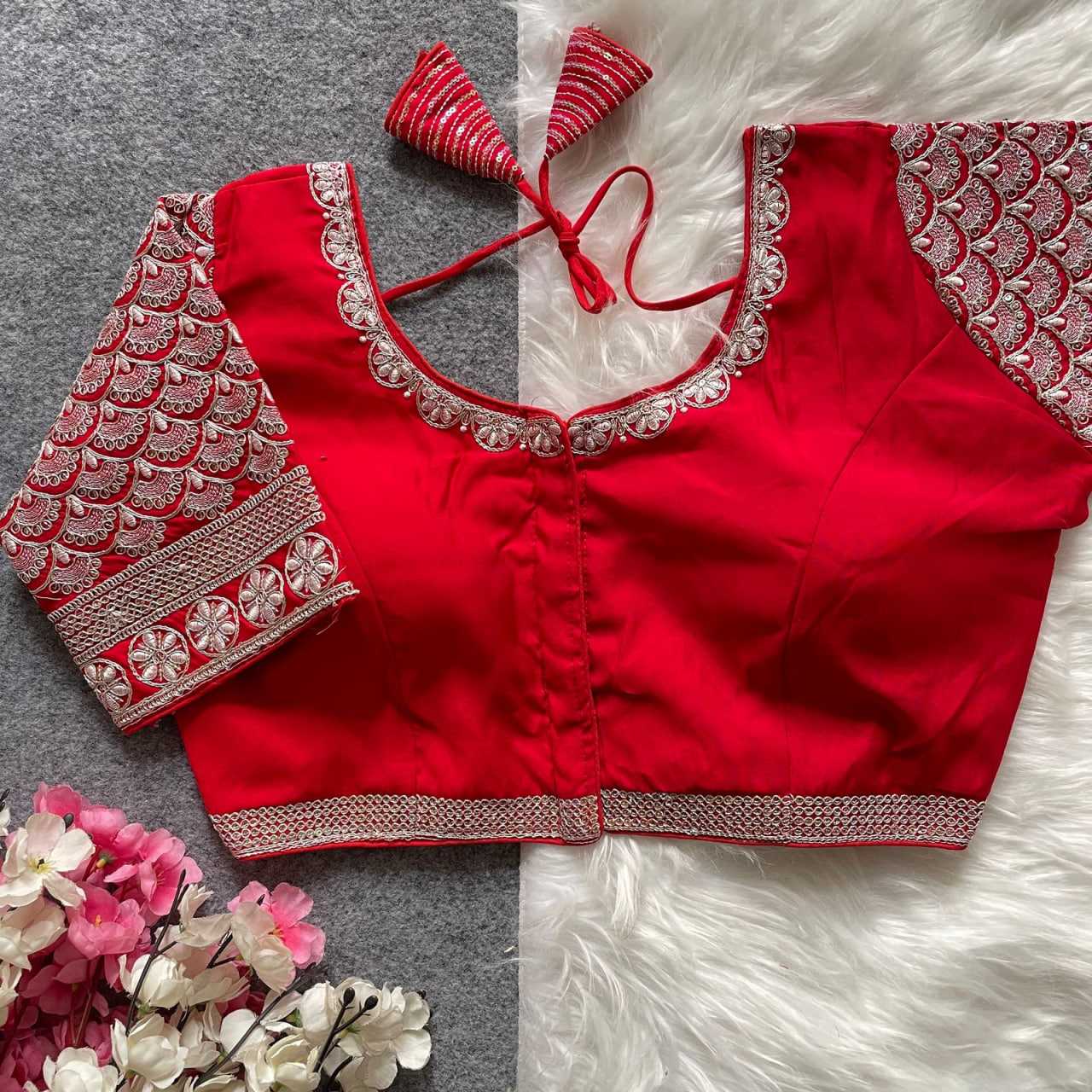 Ynf Heavy Roman Silk KESH426 1090 Readymade Blouses Wedding Collections Festive Collections Wholesale Sequence Embroidery Blouse Party Wear Blouse Silk Blouse Manufacturer