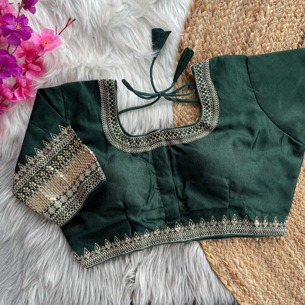 Ynf Milan Silk KESH426 1070 Readymade Blouses Wedding Collections Festive Collections Wholesale Sequence Embroidery Blouse Silk Blouse Wedding Outfits Manufacturer