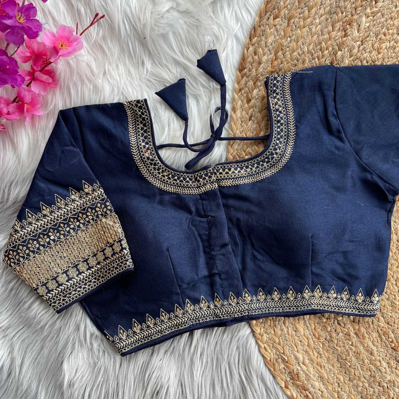 Ynf Milan Silk KESH426 1070 Readymade Blouses Wedding Collections Festive Collections Wholesale Sequence Embroidery Blouse Silk Blouse Wedding Outfits Manufacturer