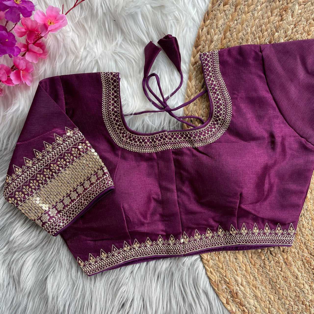 Ynf Milan Silk KESH426 1070 Readymade Blouses Wedding Collections Festive Collections Wholesale Sequence Embroidery Blouse Silk Blouse Wedding Outfits Manufacturer
