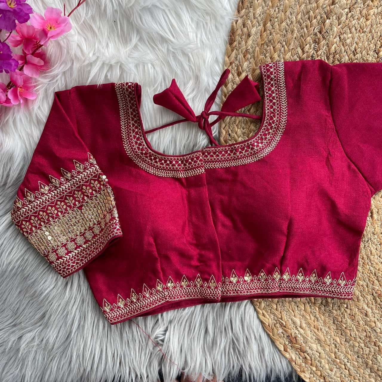 Ynf Milan Silk KESH426 1070 Readymade Blouses Wedding Collections Festive Collections Wholesale Sequence Embroidery Blouse Silk Blouse Wedding Outfits Manufacturer
