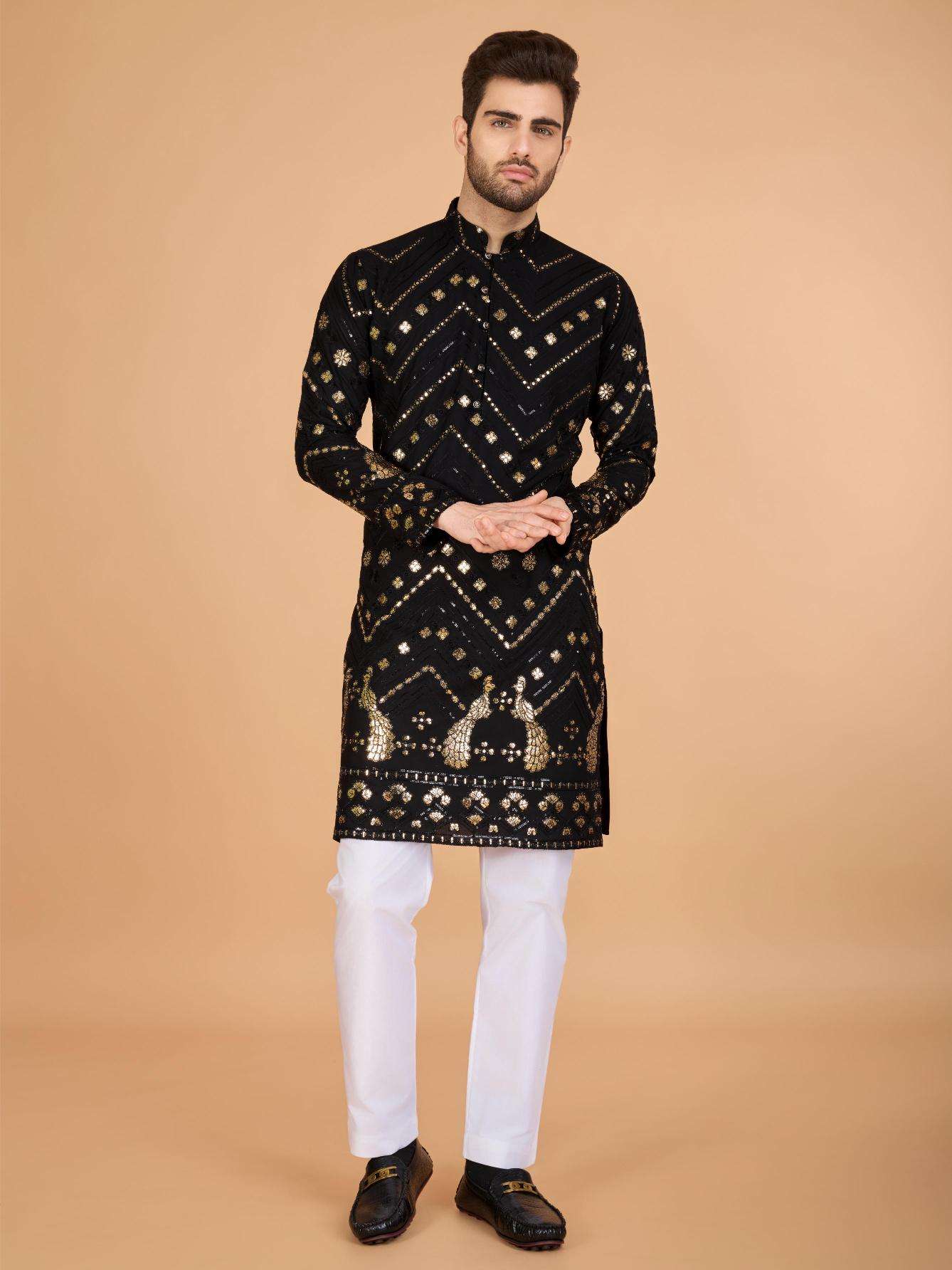 Ynf Reyon Cotton RIN202 HERITAGE VASTRA Mens Wear Wholesale Mens Kurtas Mens Kurta Pyjama Embroidered Kurta Pajama Manufacturer