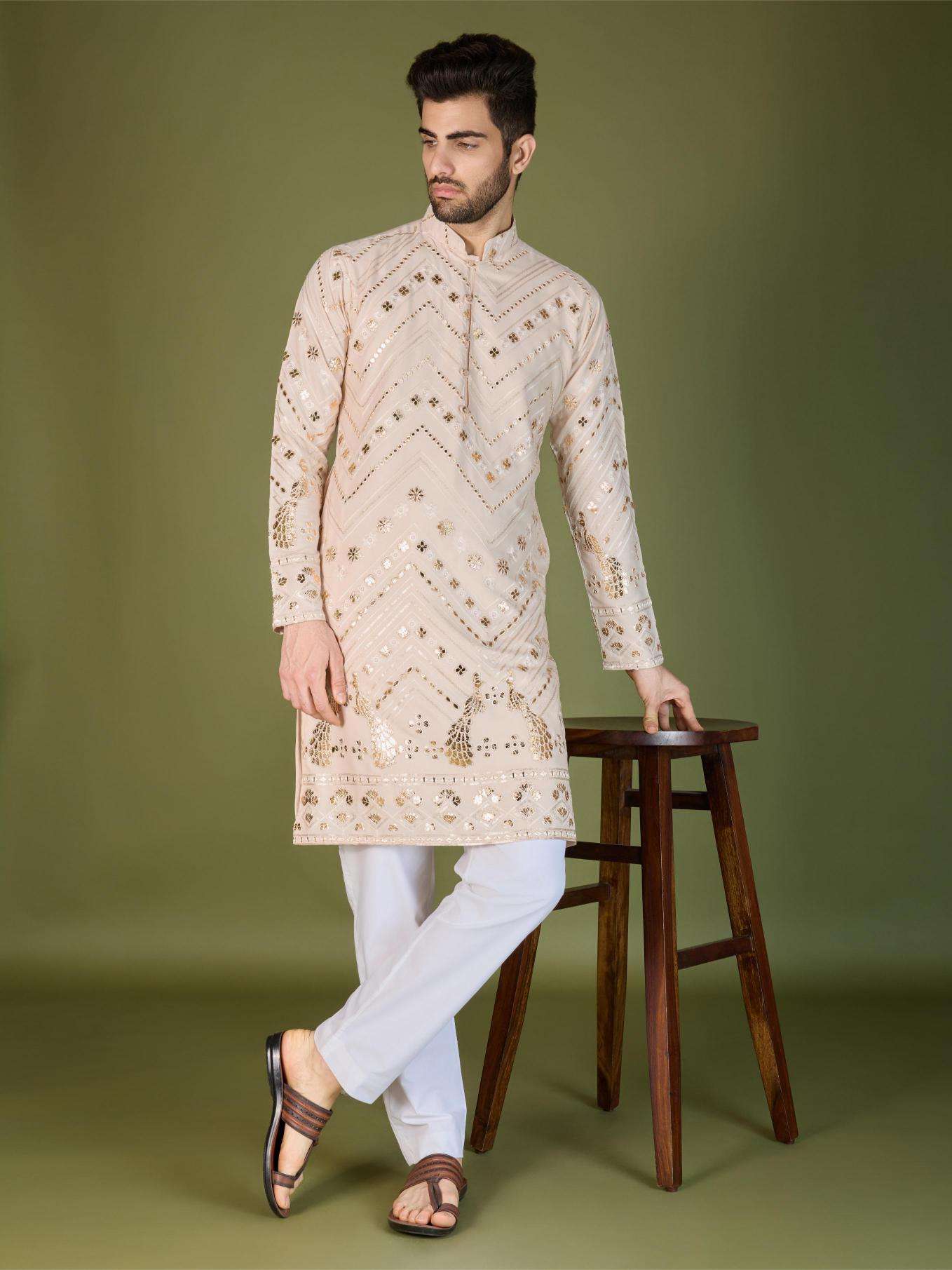 Ynf Reyon Cotton RIN202 HERITAGE VASTRA Mens Wear Wholesale Mens Kurtas Mens Kurta Pyjama Embroidered Kurta Pajama Manufacturer