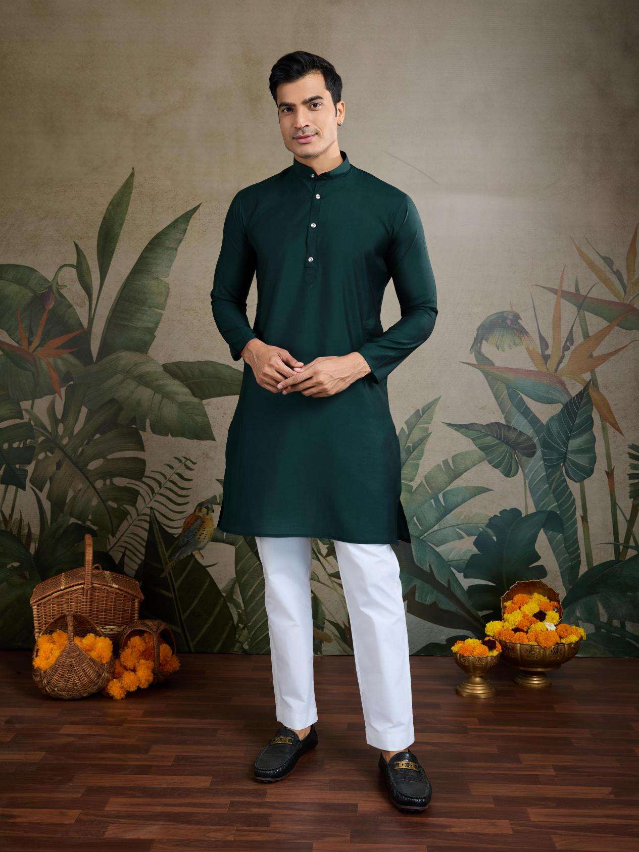 Ynf Silk Cotton RIN202 RAJWADA ATTIRE-2 Mens Wear Wholesale Mens Kurtas Mens Kurta Pyjama Nehru Jacket Embroidered Kurta Pajama Manufacturer
