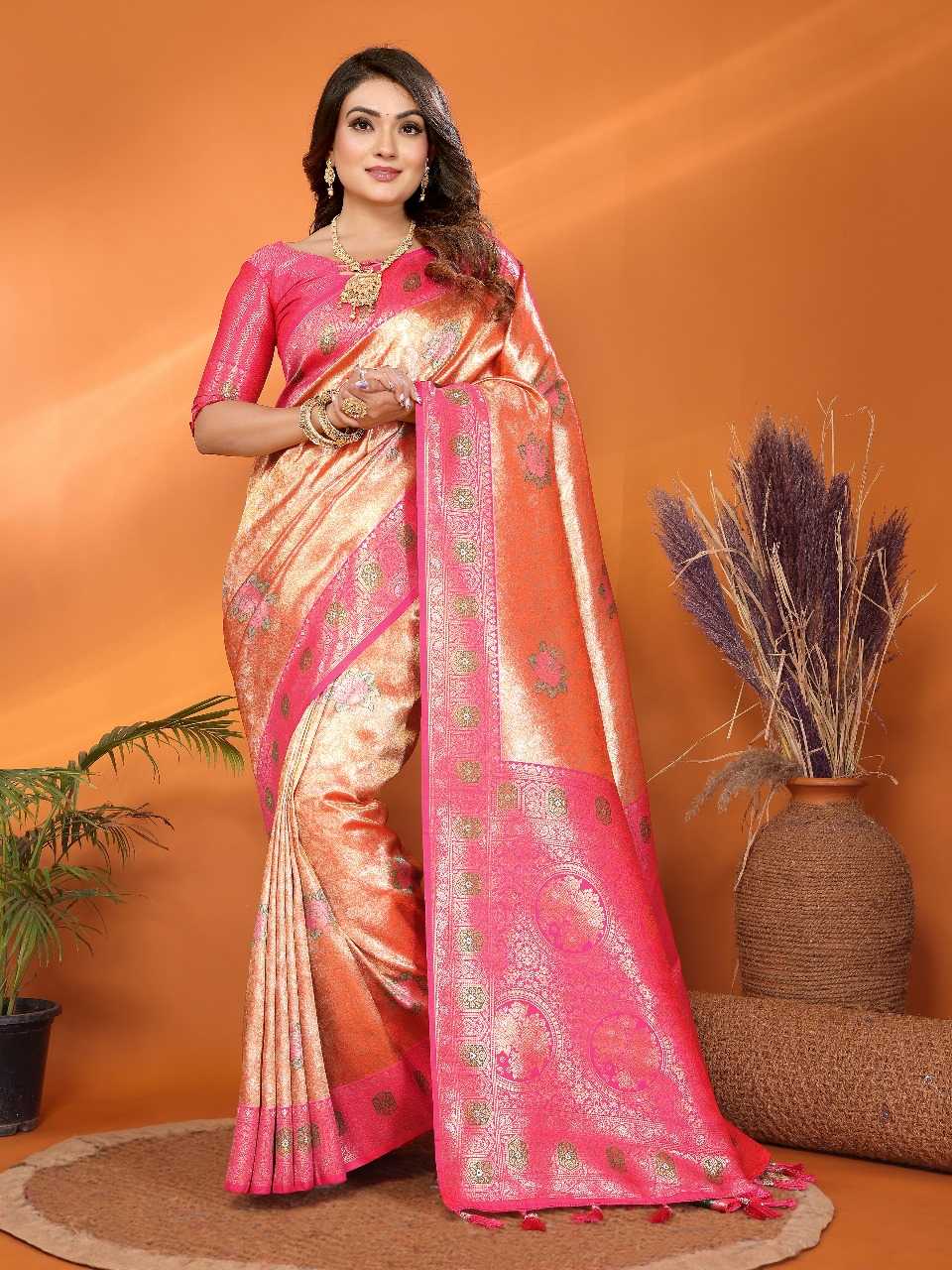 Ynf Tissue Silk RIN144 Saroz Sarees Silk Sarees Festive Collections Wholesale Banarasi Silk Sarees Tissue Silk Saree Silk Sarees With Contrast Pallu Manufacturer