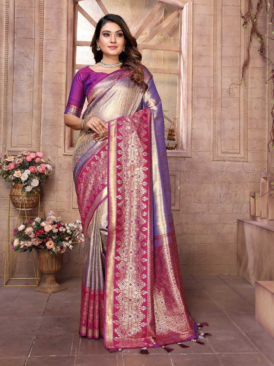 Ynf Tissue Silk RIN144 Sundari Sarees Silk Sarees Festive Collections Wholesale Banarasi Silk Sarees Tissue Silk Saree Sarees With Blouse Manufacturer