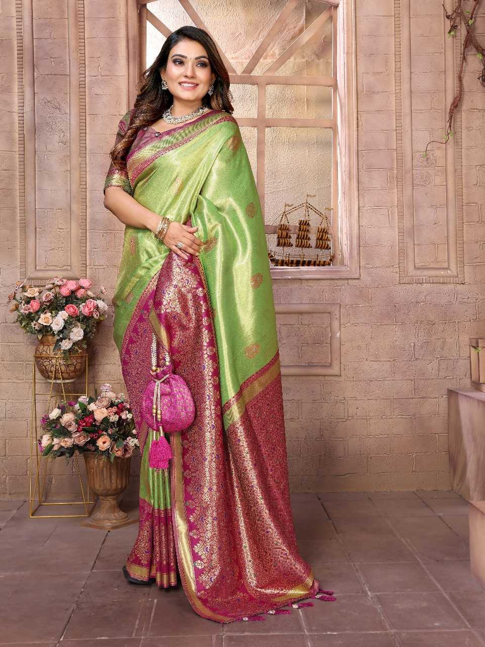 Ynf Tissue Silk RIN144 Sundari Sarees Silk Sarees Festive Collections Wholesale Banarasi Silk Sarees Tissue Silk Saree Sarees With Blouse Manufacturer
