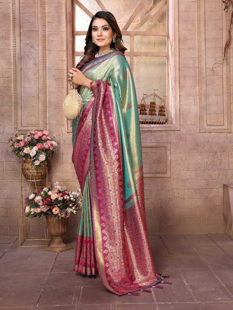 Ynf Tissue Silk RIN144 Sundari Sarees Silk Sarees Festive Collections Wholesale Banarasi Silk Sarees Tissue Silk Saree Sarees With Blouse Manufacturer