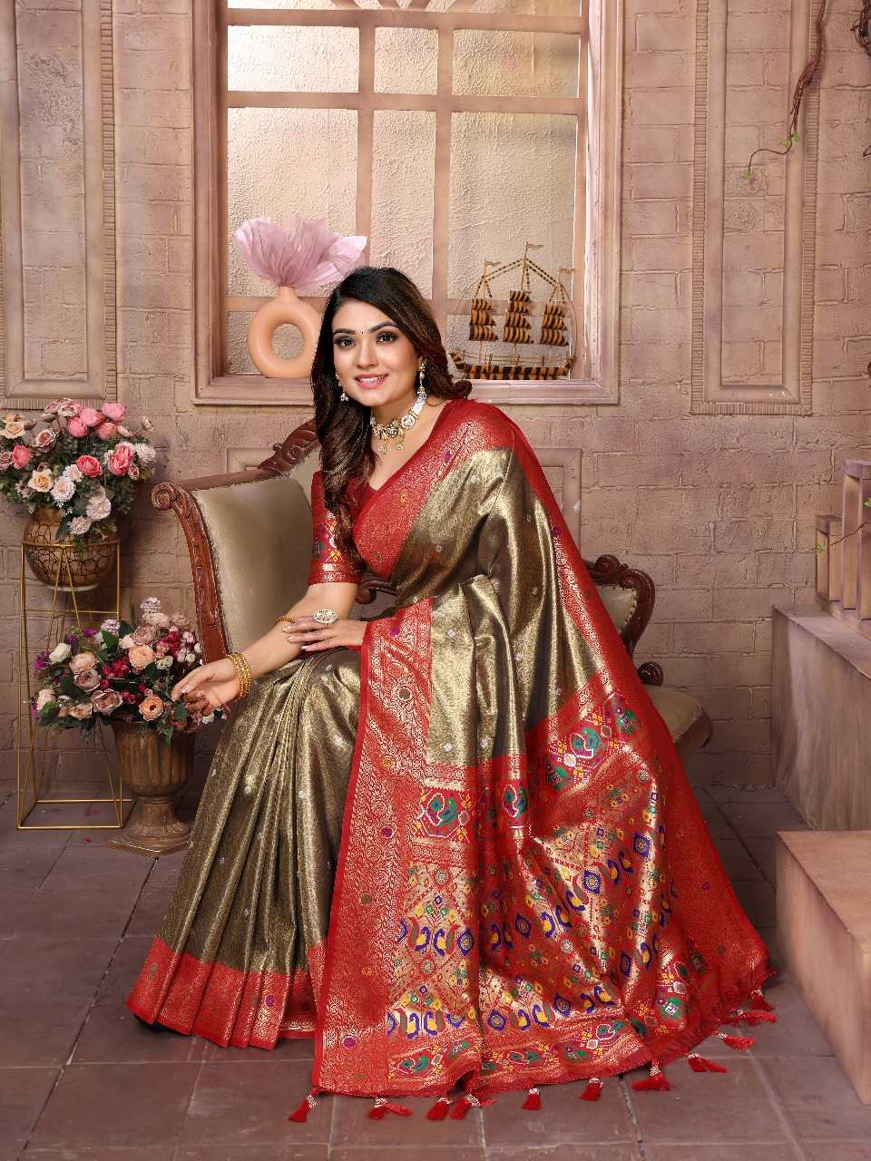 Ynf Tissue Silk RIN144 Vimla Sarees Silk Sarees Festive Collections Wholesale Banarasi Silk Sarees Tissue Silk Saree Sarees With Blouse Manufacturer