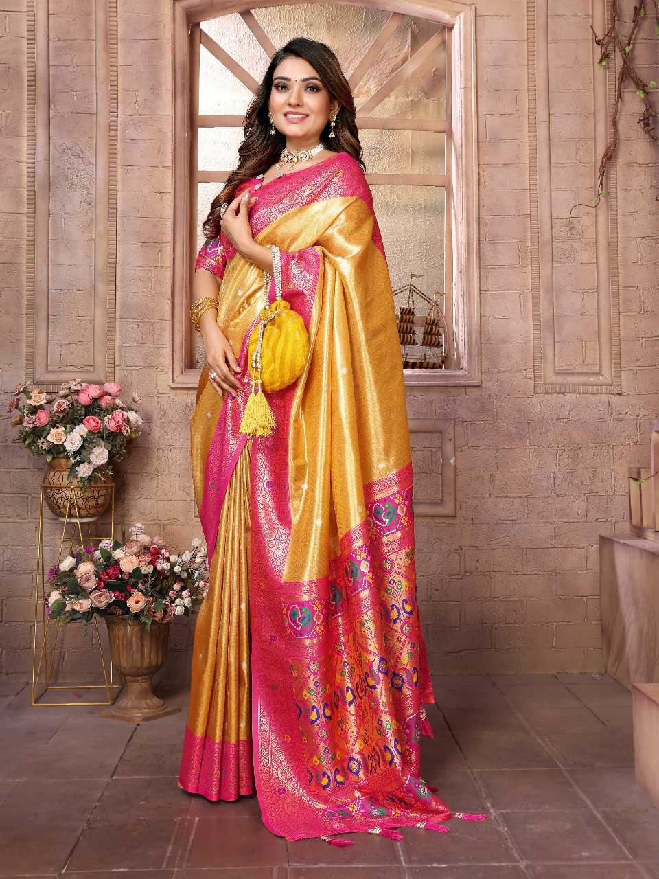 Ynf Tissue Silk RIN144 Vimla Sarees Silk Sarees Festive Collections Wholesale Banarasi Silk Sarees Tissue Silk Saree Sarees With Blouse Manufacturer