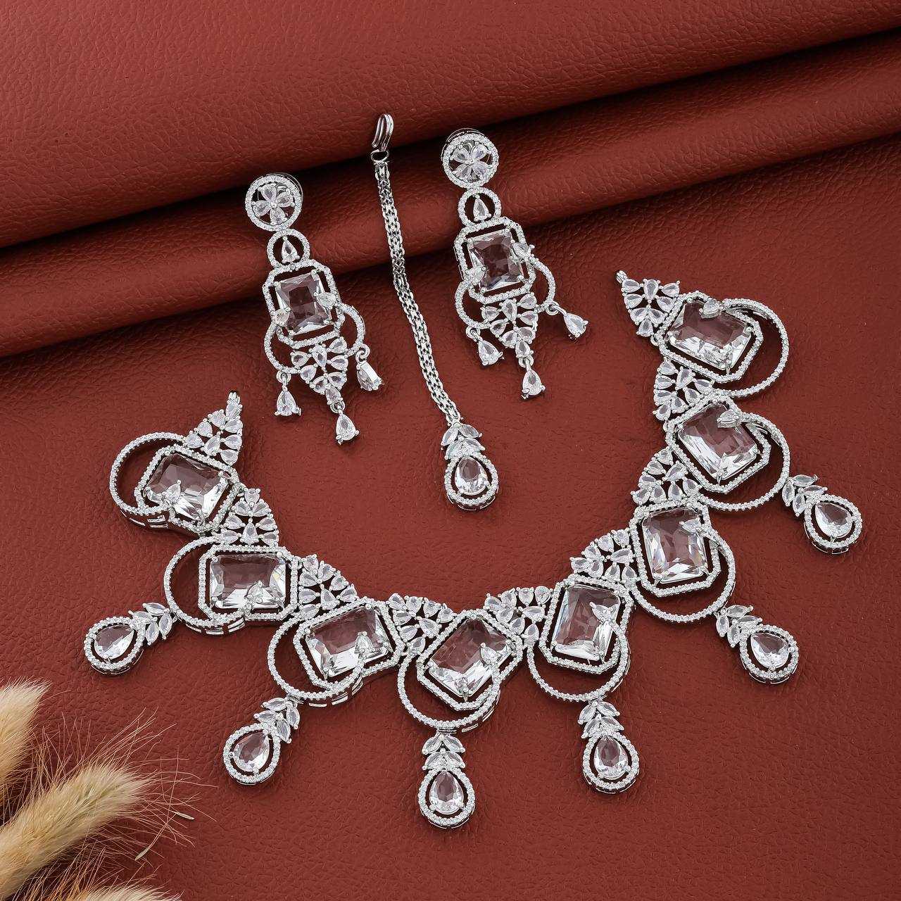 Ynf AD Diamond KESH192 Womens Jewellery Wholesale AD Diamond Necklace Necklaces Set Fashion Necklace Manufacturer