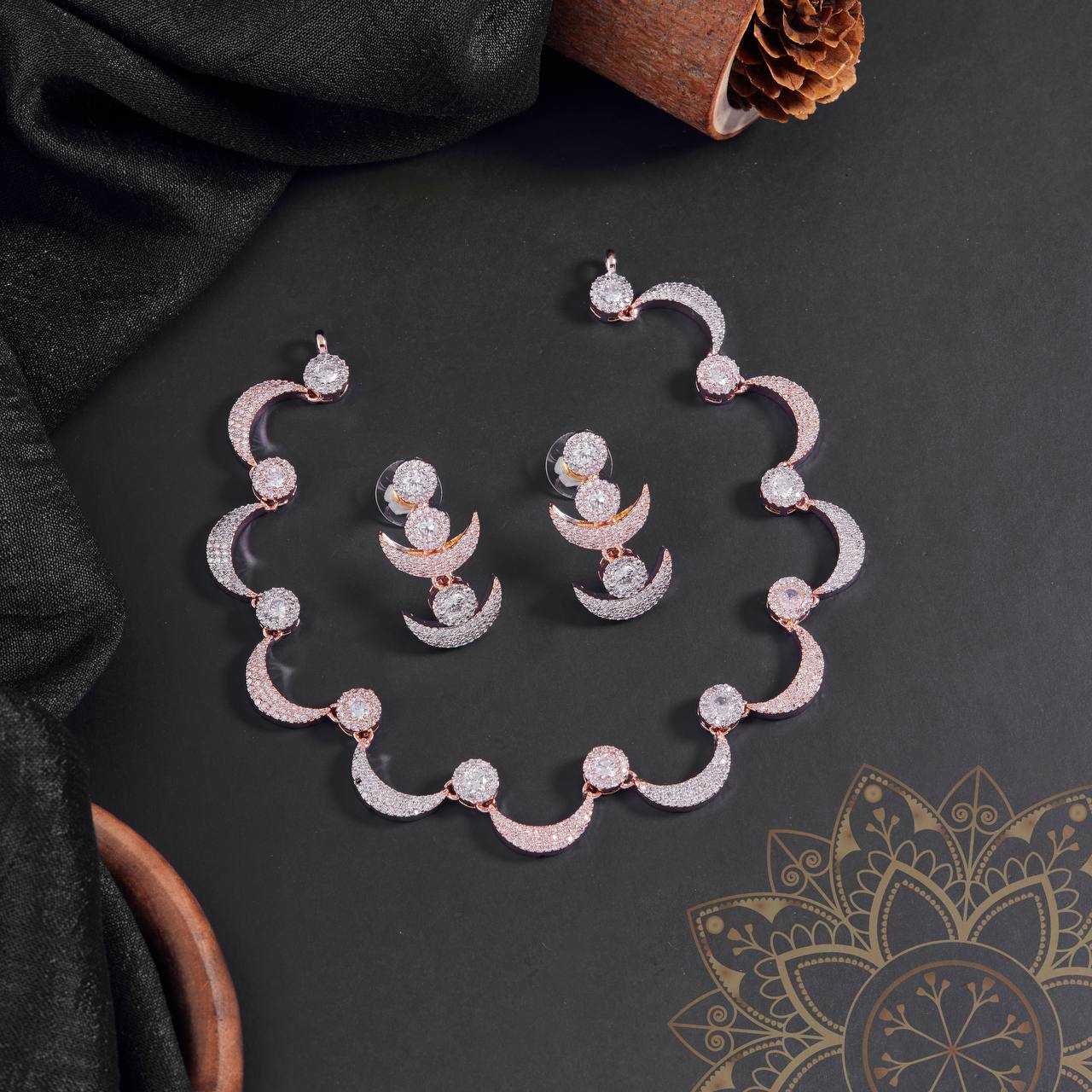 Ynf AD Diamond KESH192 Womens Jewellery Wholesale AD Diamond Necklace Necklaces Set Fashion Necklace Manufacturer