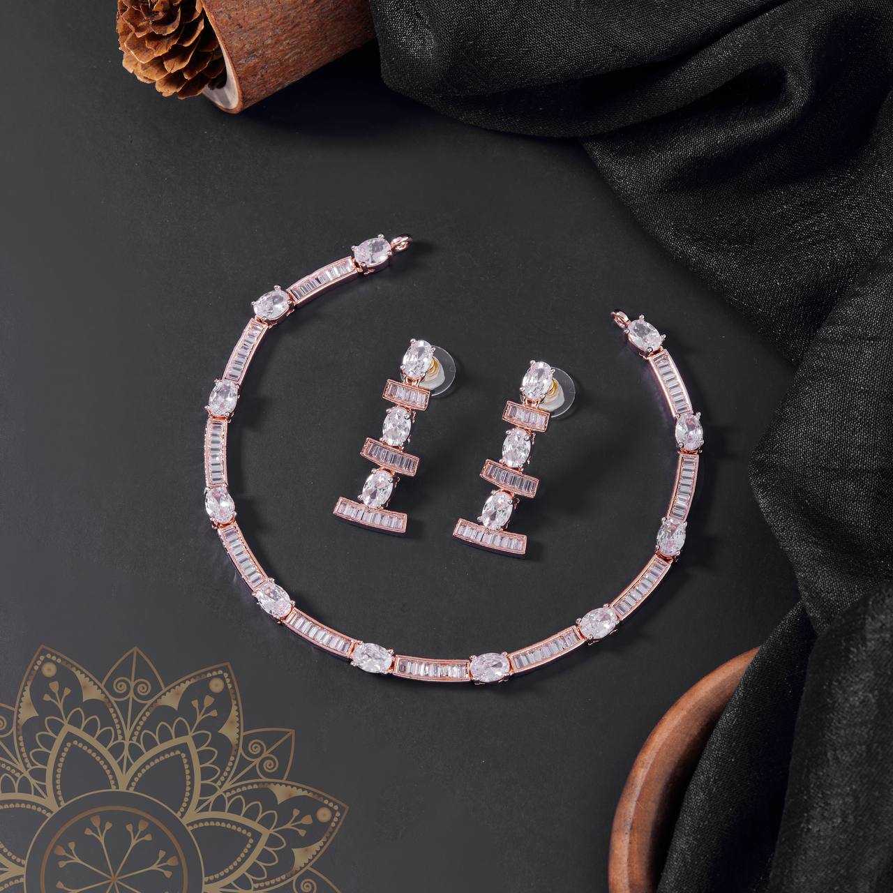 Ynf AD Diamond KESH192 Womens Jewellery Wholesale AD Diamond Necklace Necklaces Set Fashion Necklace Manufacturer