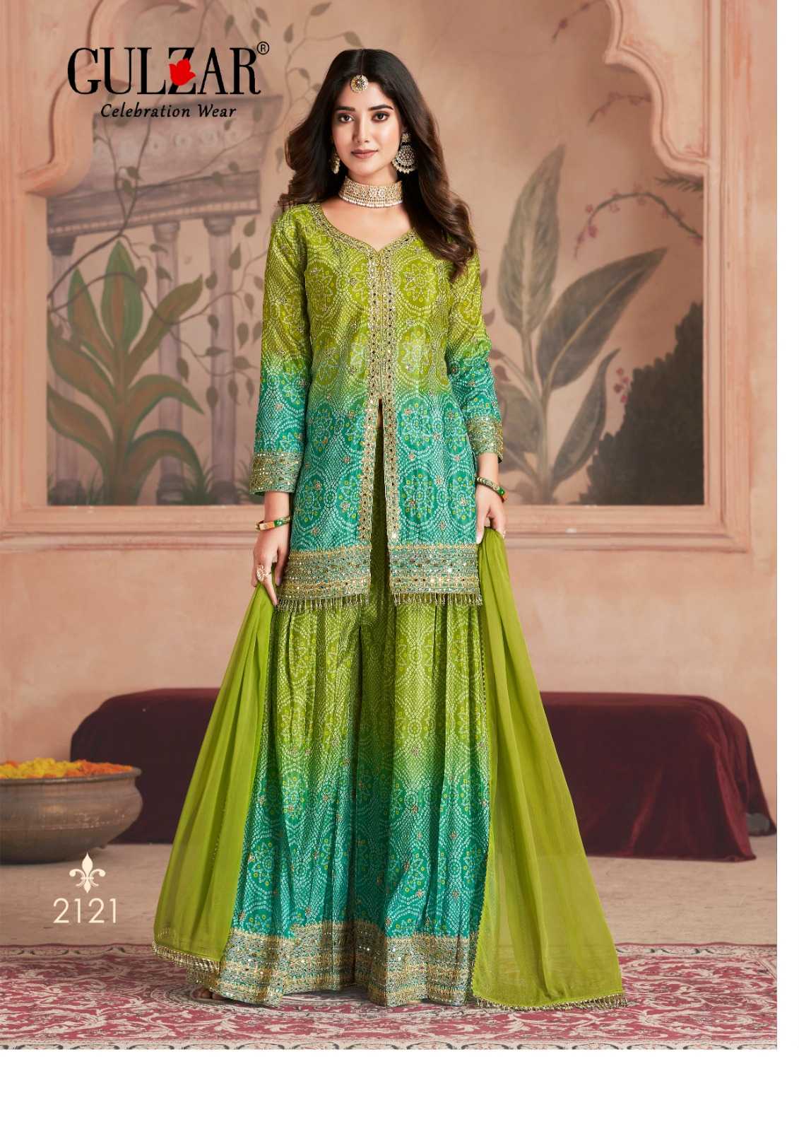 Ynf Chinon RIN184 Rangeela by Gulzar-2121 Suits & Dresses Wedding Collections Festive Collections Wholesale Printed Suits Palazzo Suit Wedding Outfits Manufacturer
