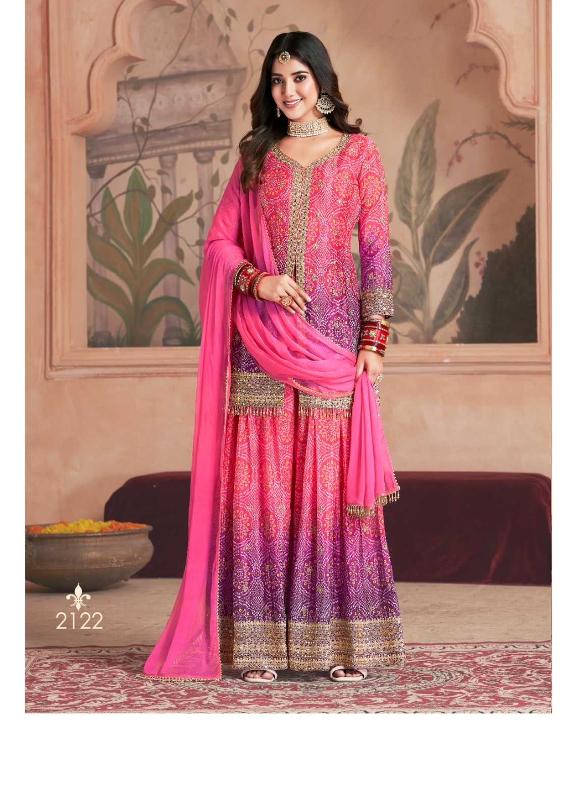 Ynf Chinon RIN184 Rangeela by Gulzar-2121 Suits & Dresses Wedding Collections Festive Collections Wholesale Printed Suits Palazzo Suit Wedding Outfits Manufacturer