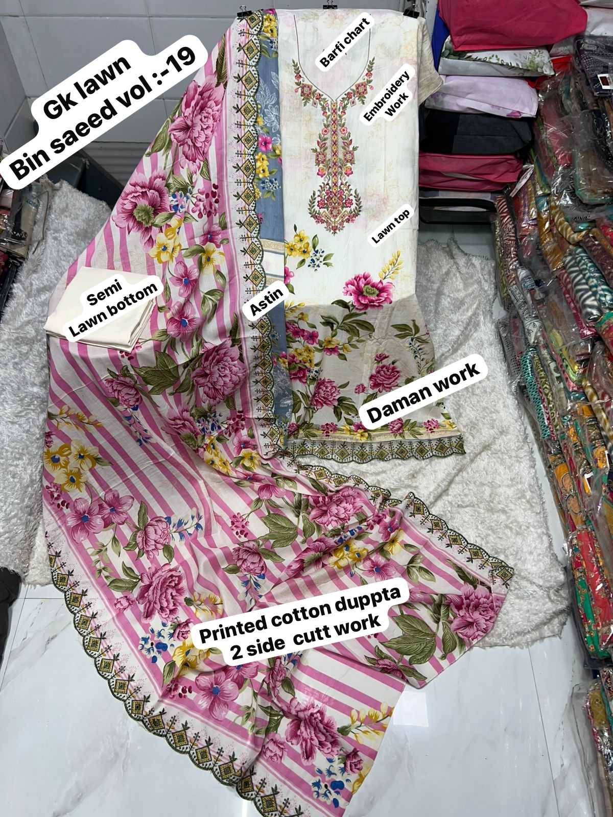 Ynf Cotton KESH444 BIN SAEED VOL 19 Suits & Dresses Wedding Collections Festive Collections Wholesale Printed Suits Embroidery Suits Cotton Suits Manufacturer