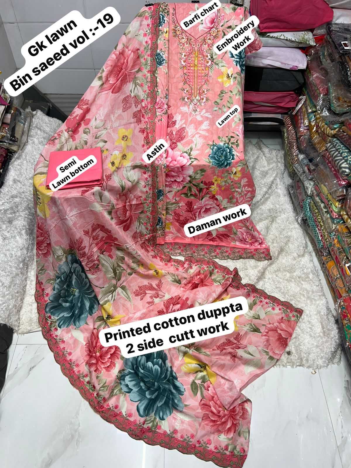Ynf Cotton KESH444 BIN SAEED VOL 19 Suits & Dresses Wedding Collections Festive Collections Wholesale Printed Suits Embroidery Suits Cotton Suits Manufacturer