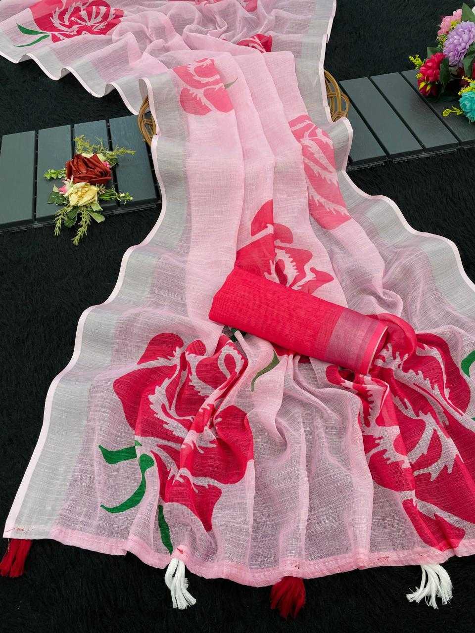 Ynf Cotton RIN231 ANKITA LILEN Sarees Wholesale Zari Border Sarees Manufacturer