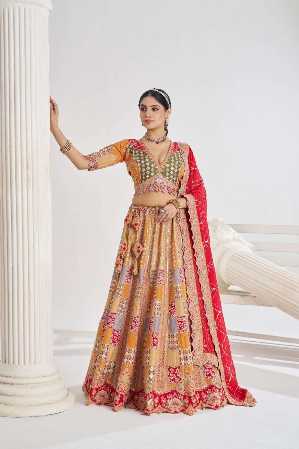 Ynf Dola Silk RIN230 128 Lehengas Wholesale Designer Lehenga Fancy Lehenga Silk Lehenga Manufacturer