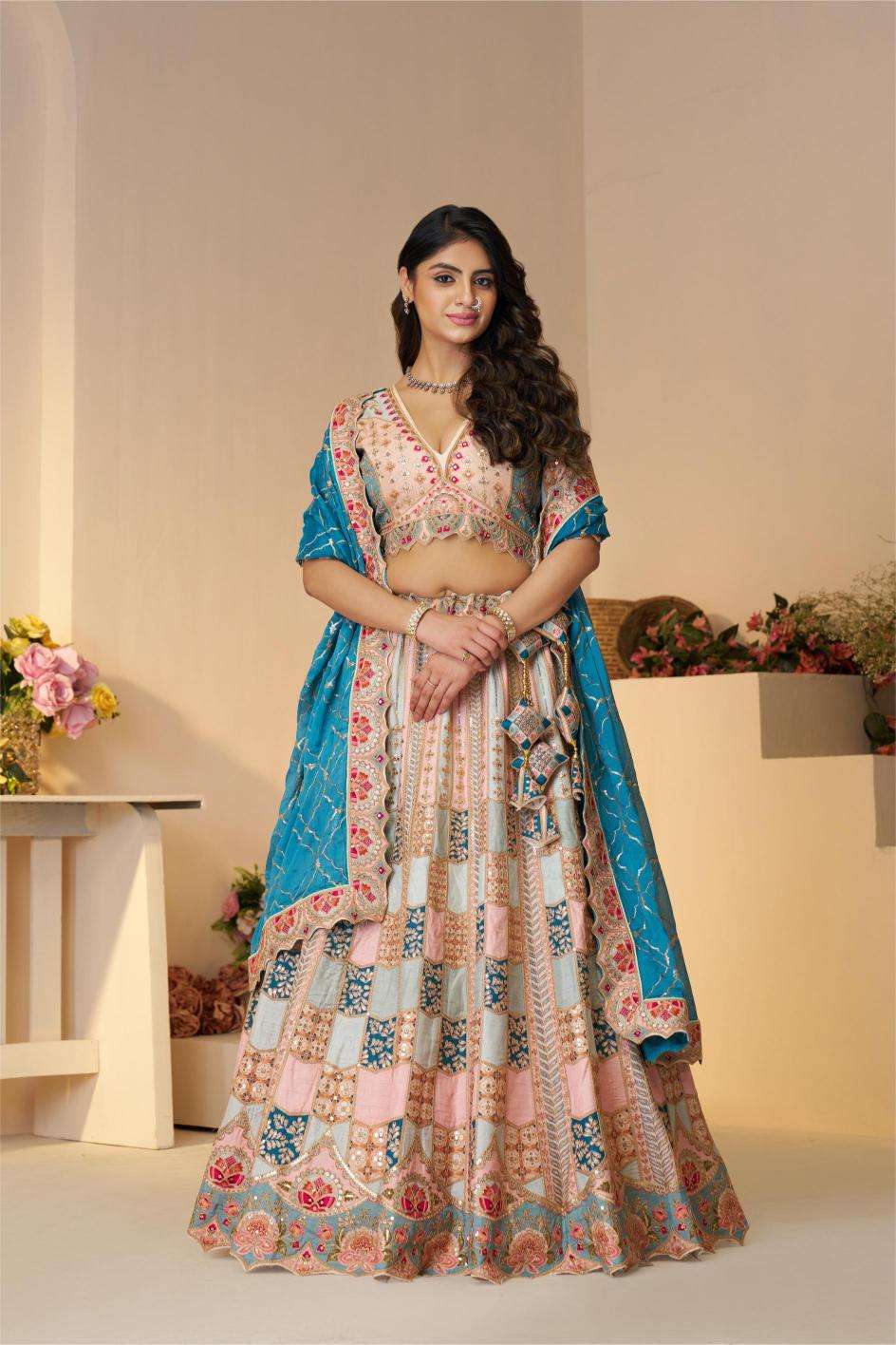 Ynf Dola Silk RIN230 128 Lehengas Wholesale Designer Lehenga Fancy Lehenga Silk Lehenga Manufacturer