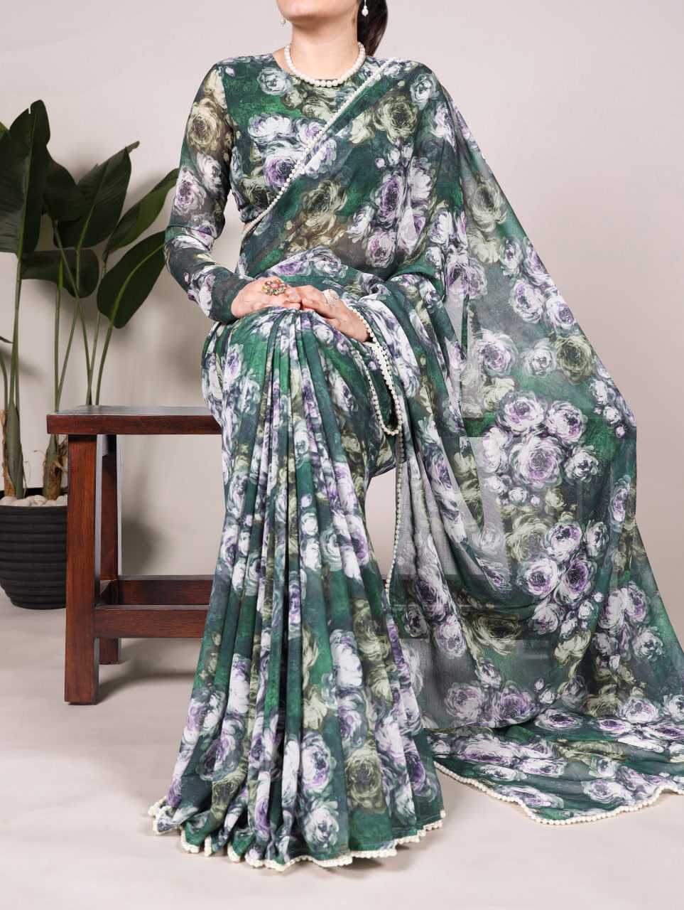 Ynf Fancy KESH134 7042 Sarees Wholesale Printed Sarees Floral Sarees Lightweight Sarees Manufacturer