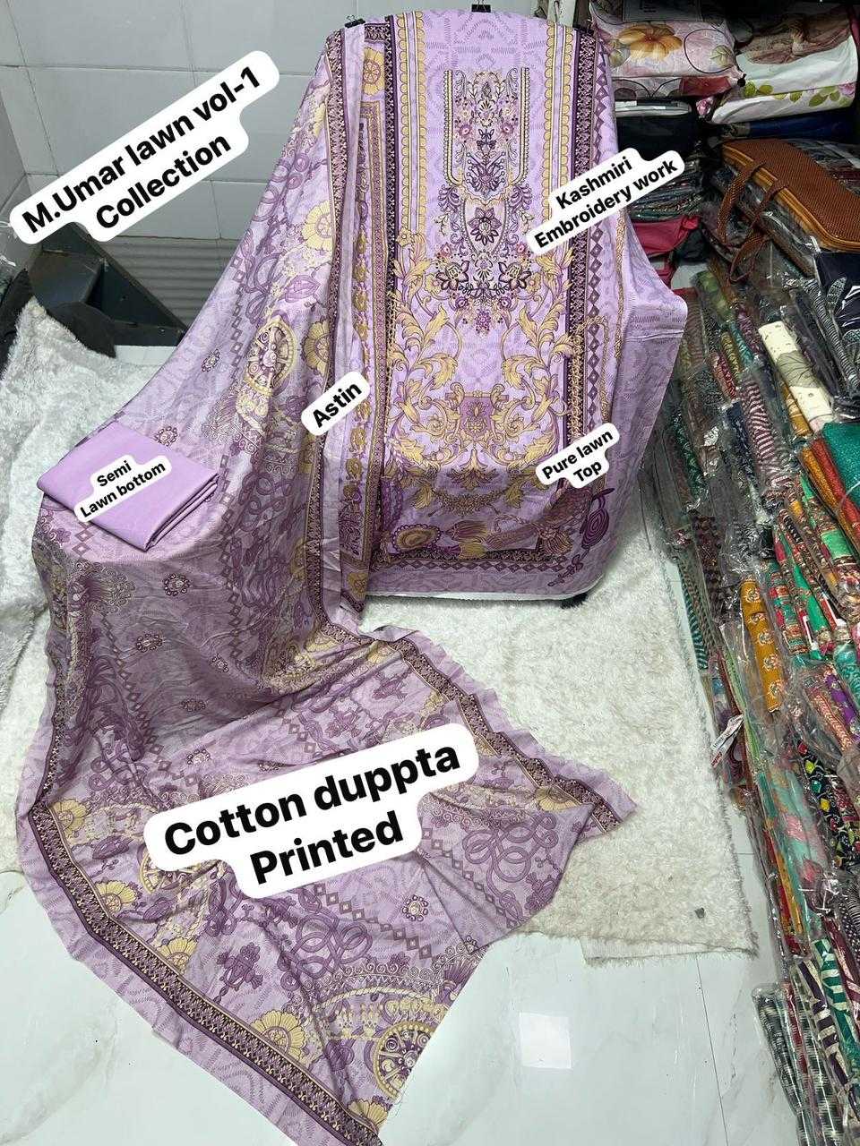 Ynf Fancy KESH444 M.UMAR LAWN VOL-1 LAWN Suits & Dresses Wedding Collections Festive Collections Wholesale Kashmiri Suits Printed Suits Embroidery Suits Manufacturer