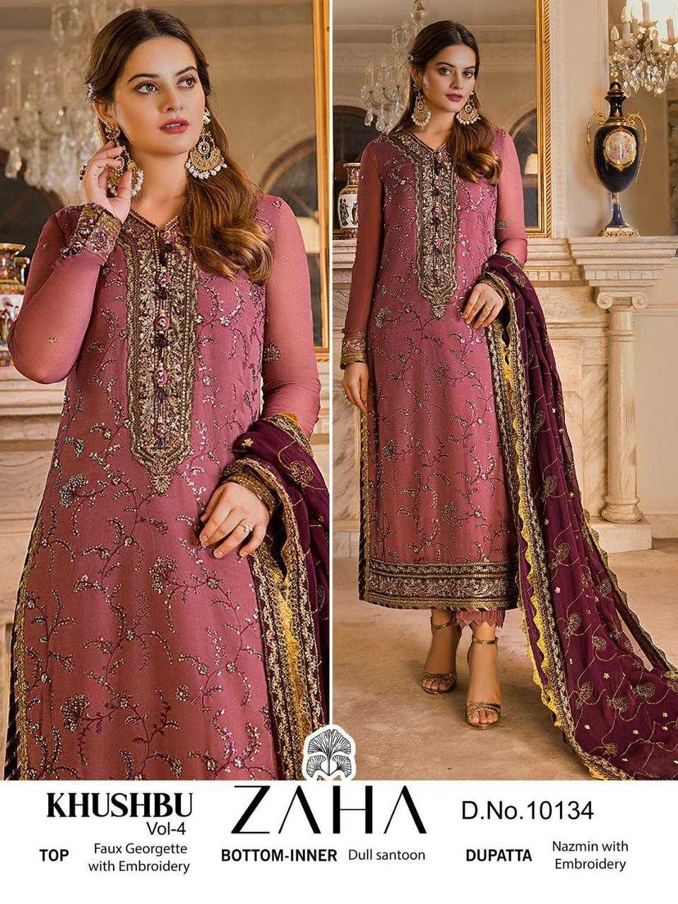 Ynf Faux Georgette KESH444 ZAHA 10019 Suits & Dresses Islamic Clothing Festive Collections Wholesale Pakistani Suits Georgette Suit Semi Stitched Suits Manufacturer