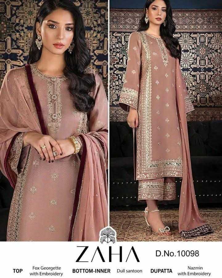 Ynf Faux Georgette KESH444 ZAHA 10019 Suits & Dresses Islamic Clothing Festive Collections Wholesale Pakistani Suits Georgette Suit Semi Stitched Suits Manufacturer