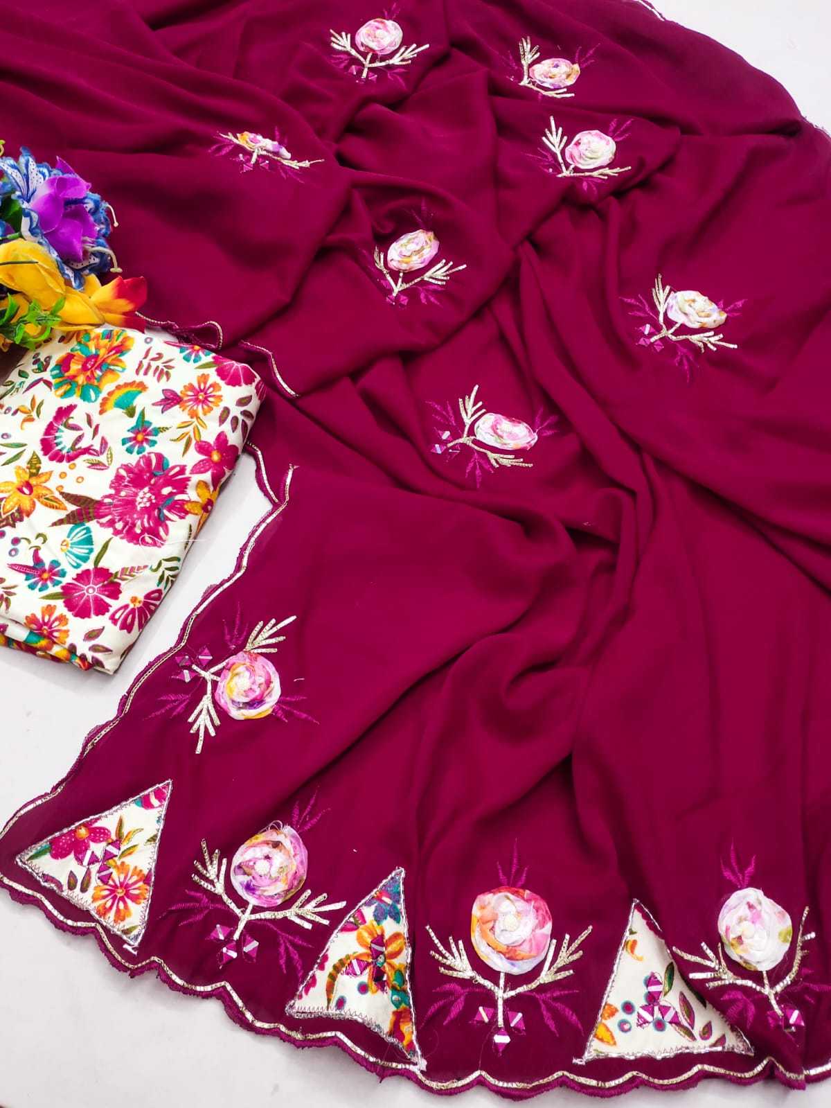 Ynf Georgette RIN128 MACHINE Sarees Wedding Collections Festive Collections Wholesale Georgette Sarees Gota Patti Sarees Wedding Outfits Manufacturer