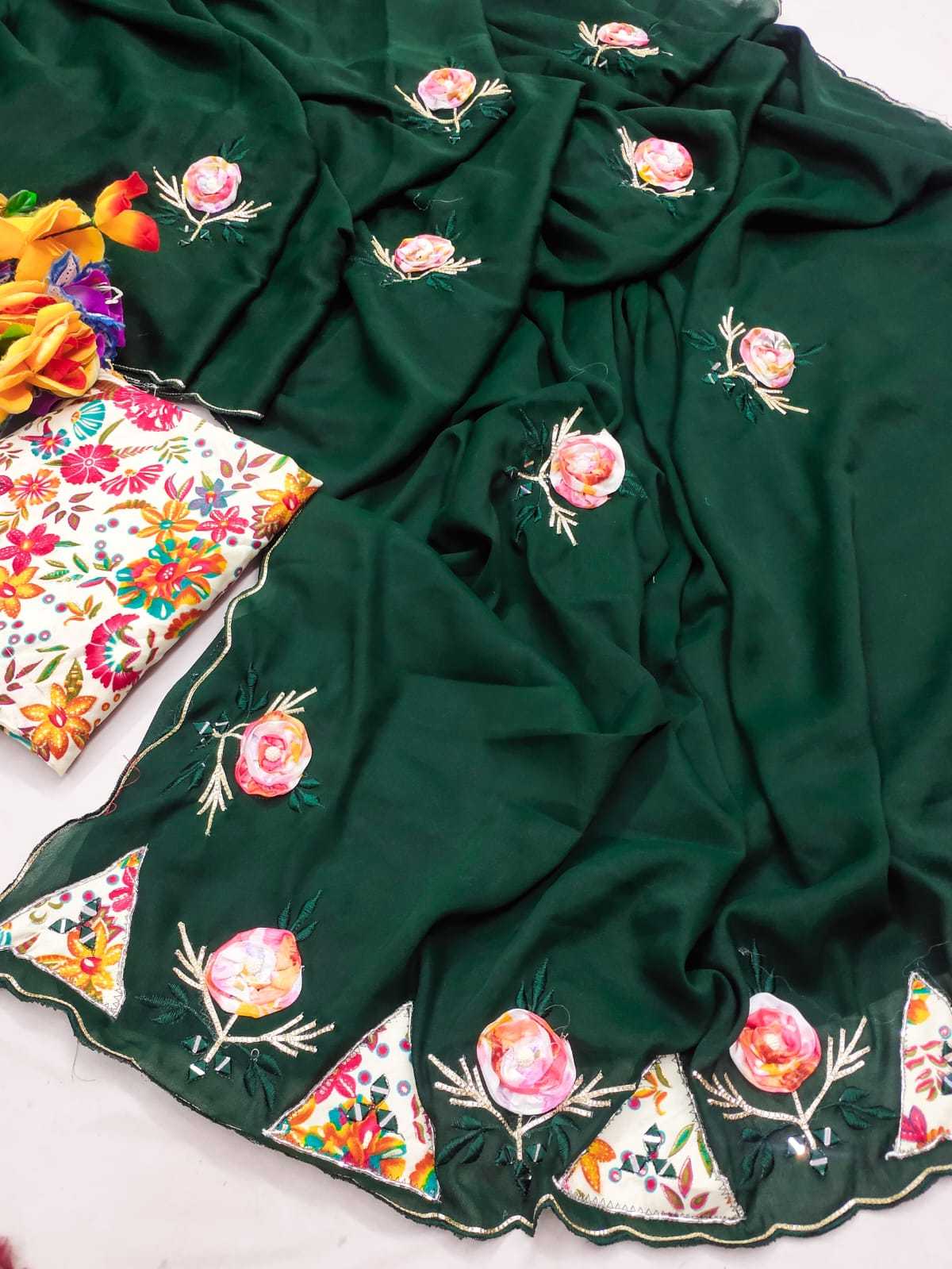 Ynf Georgette RIN128 MACHINE Sarees Wedding Collections Festive Collections Wholesale Georgette Sarees Gota Patti Sarees Wedding Outfits Manufacturer