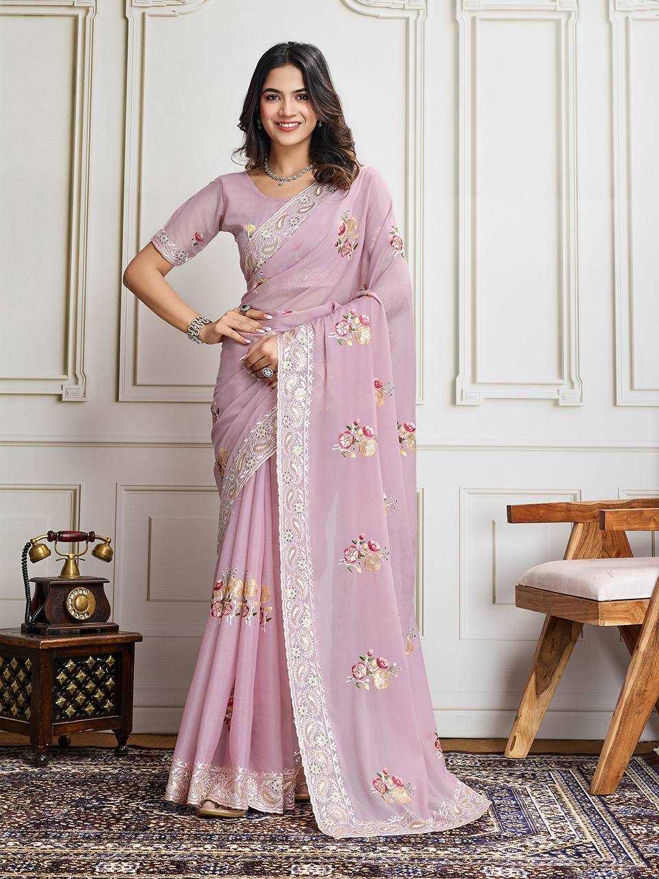 Ynf Georgette RIN188 Anaya1 Sarees Wholesale Party Wear Sarees Fancy Sarees Georgette Sarees Embroidered Sarees Manufacturer