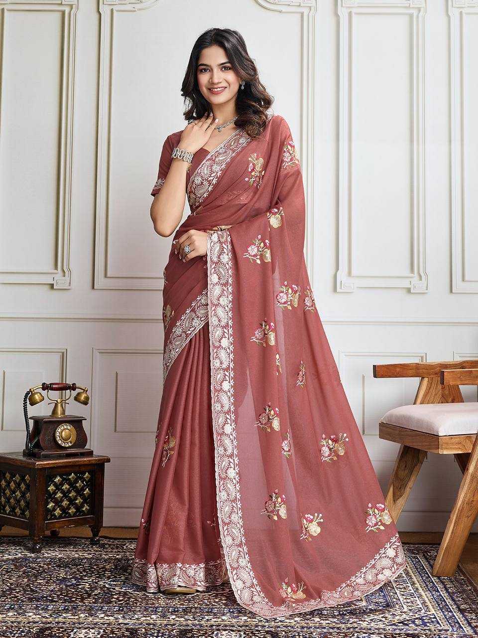 Ynf Georgette RIN188 Anaya1 Sarees Wholesale Party Wear Sarees Fancy Sarees Georgette Sarees Embroidered Sarees Manufacturer