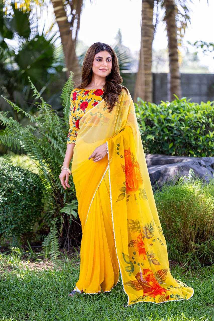 Ynf Linen RIN231 FLOWER PADING Sarees Wedding Collections Wholesale Designer Sarees Linen Sarees Haldi Outfits Manufacturer