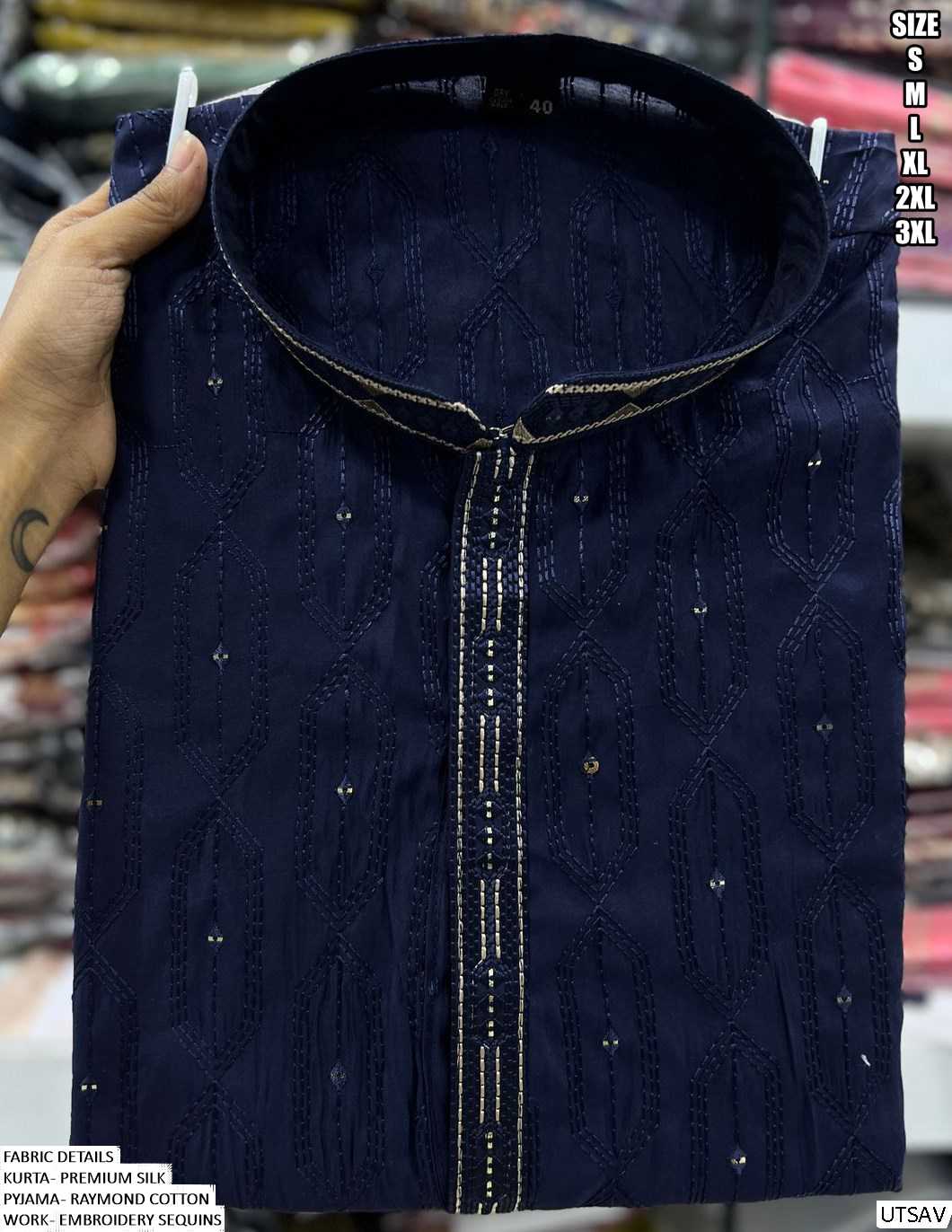 Ynf Premium Silk KESH481 Utsav Mens Wear Wholesale Mens Kurtas Mens Kurta Pyjama Silk Kurta Manufacturer