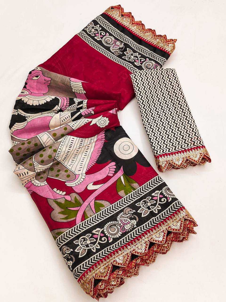 Ynf Pure Cotton RIN229 Emrodari Bodar Sarees Wholesale Printed Cotton Saree Cotton Sarees Mulmul Cotton Sarees Manufacturer
