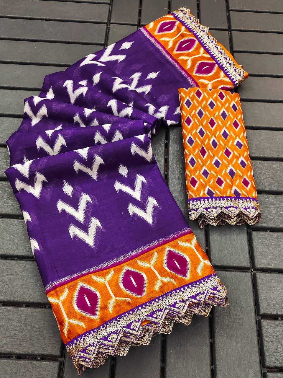 Ynf Pure Cotton RIN229 Emrodari Bodar Sarees Wholesale Printed Cotton Saree Cotton Sarees Mulmul Cotton Sarees Manufacturer