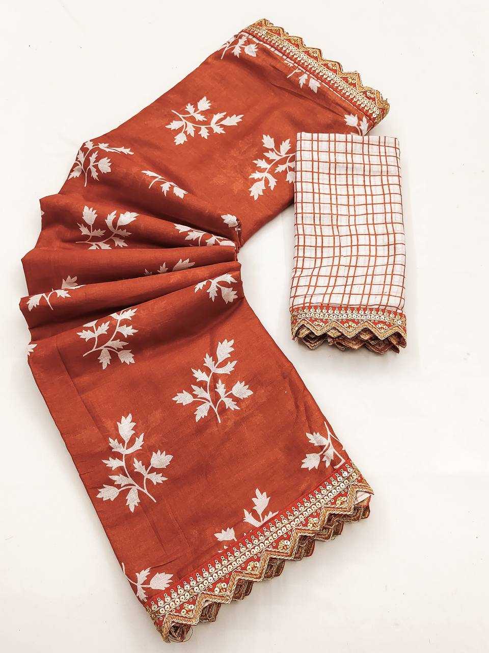 Ynf Pure Cotton RIN229 Emrodari Bodar Sarees Wholesale Printed Cotton Saree Cotton Sarees Mulmul Cotton Sarees Manufacturer