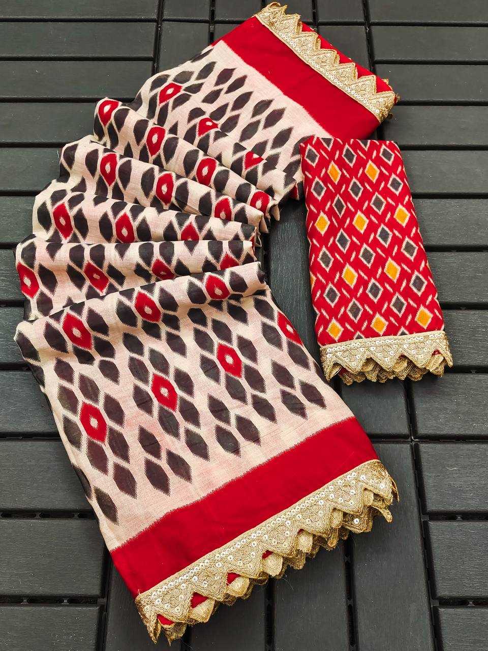 Ynf Pure Cotton RIN229 Emrodari Bodar Sarees Wholesale Printed Cotton Saree Cotton Sarees Mulmul Cotton Sarees Manufacturer