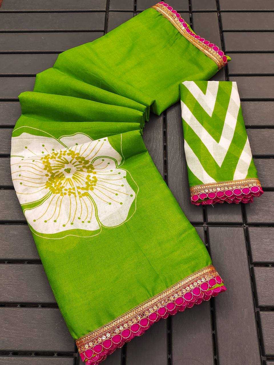 Ynf Pure Cotton RIN229 Emrodari Bodar Sarees Wholesale Printed Cotton Saree Cotton Sarees Mulmul Cotton Sarees Manufacturer