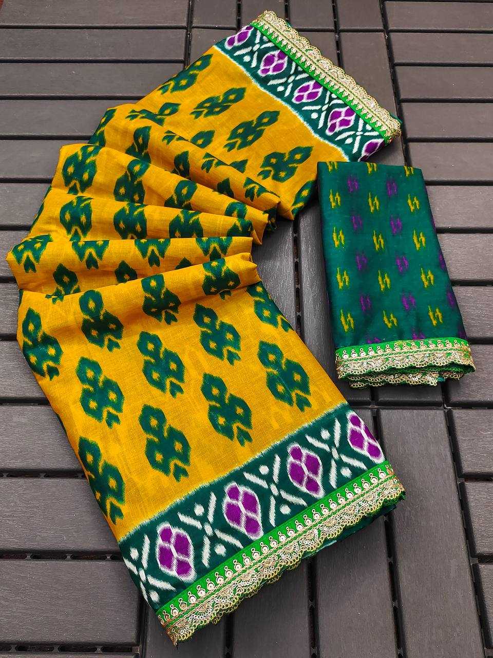 Ynf Pure Cotton RIN229 Emrodari Bodar Sarees Wholesale Printed Cotton Saree Cotton Sarees Mulmul Cotton Sarees Manufacturer
